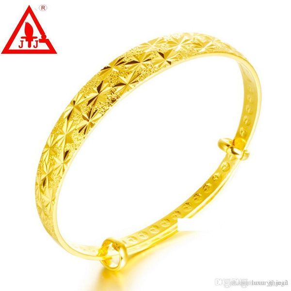 

24k yellow gold plated bangles brand new fashion fine jewelry promotion size adjustable for women men wedding dresses ing, Black