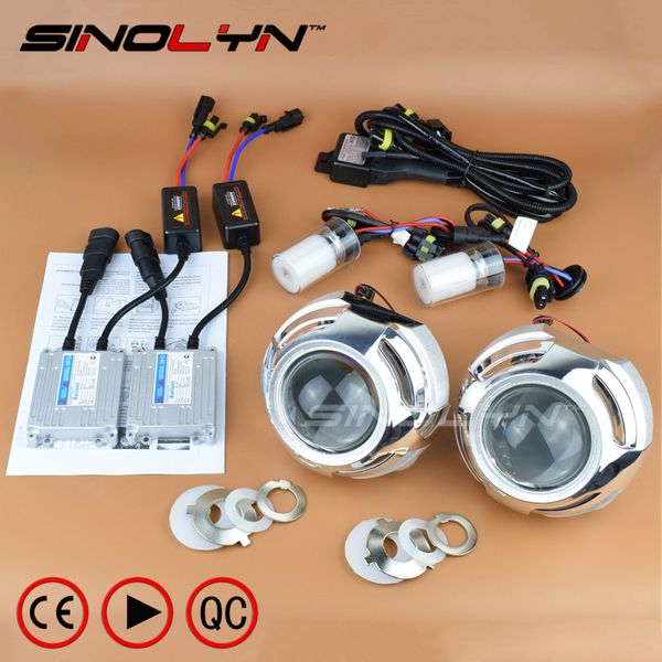 

sinolyn car styling super 3.0 inch hid bi-xenon projector lens headlight retrofit xenon headlamps lenses kit h1 h4 h7 9005 9006