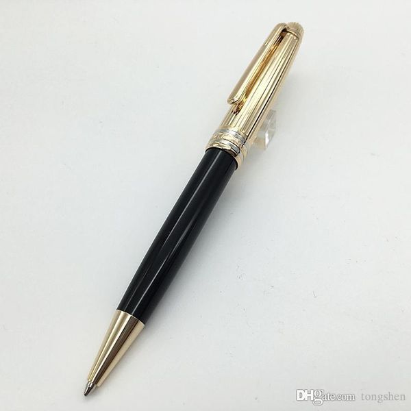 

new arrive golden drawing mt gift pen serial number and black barrel ballpoint pen, Blue;orange
