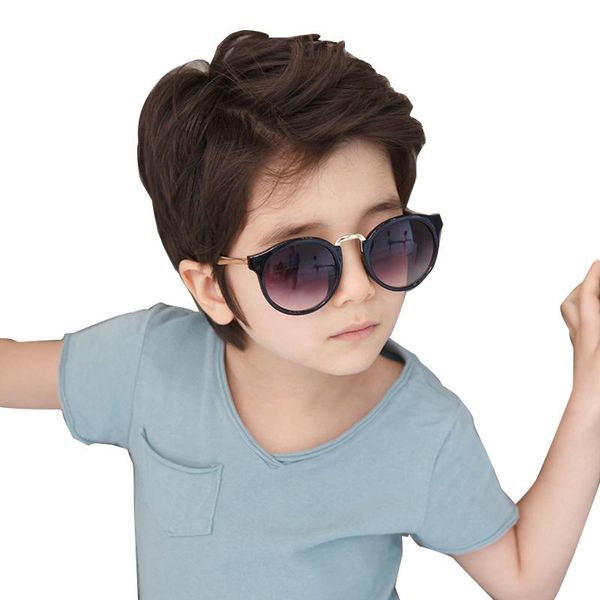 

metal kids sunglasses for boys girl retro round oversized baby sun glasses infant cute children eyewear gafas oculos uv400 2020 aaomg, Blue