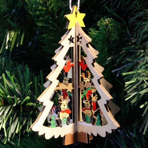 

wooden christmas tree window hanging pendant xmas decoration home party ornaments