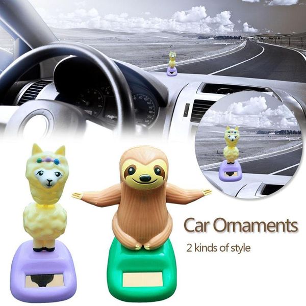 

car ornament solar powered car decoration sheep sloth cartoon head shaking doll innovative halloween gift automotive