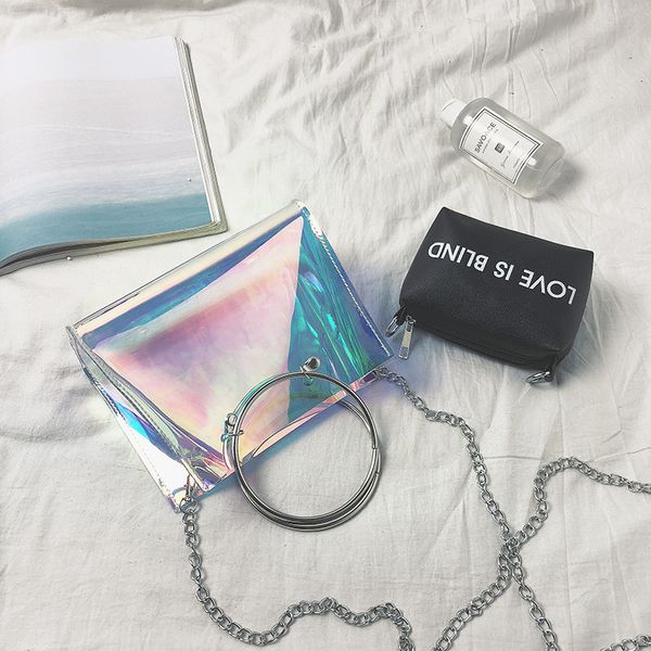 

сумки женские сумки дизайнерские пвх прозрачные лазерные сумки на ремне новая мода crossbody сумка женский маленький клапан