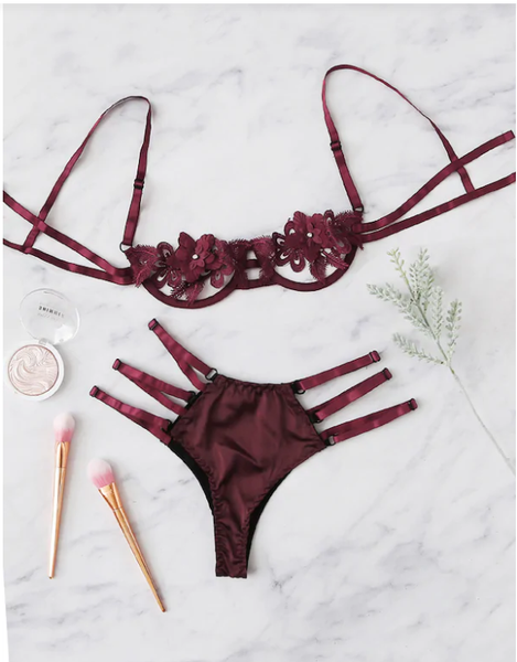 

new women nightwear ladies lingerie underwire babydoll lace bra set panty underwear women temptation erotic set, Red;black