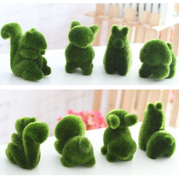 

simulation green grass artificial flowers ornaments emulational green plant bonsai grass animal shape decoration for home garden