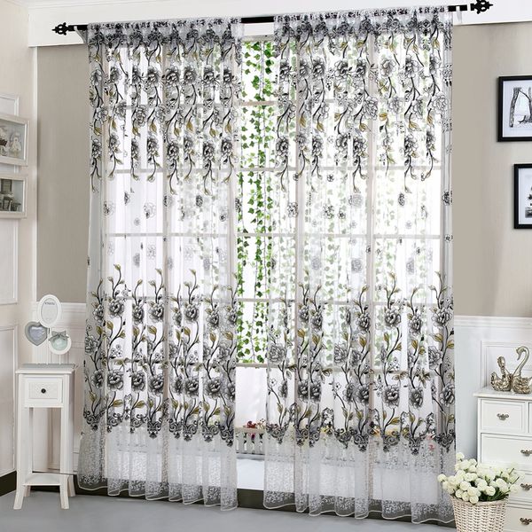 

100 * 200cm house living room office fashion flower print curtains tray offset printing peony screens window curtain