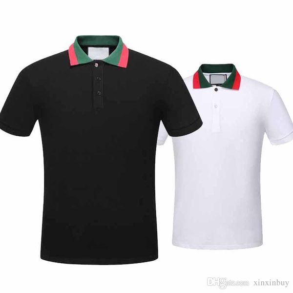 

2017 высокого качество хлопка лето polos воротник цветной печати ры бренд высокого качество улица черные белая, White;black
