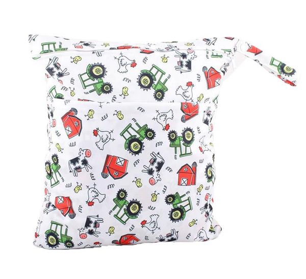 

baby diaper wet dry bag with two zippered waterproof reusable washable nappy bags travel carry diapers package