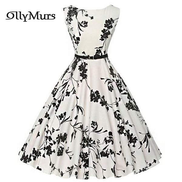 

vintage print zipper prom dress lr932 elegant big swing party ball gowns plus size v-neck sleeveless vestidos de fiesta, White;black