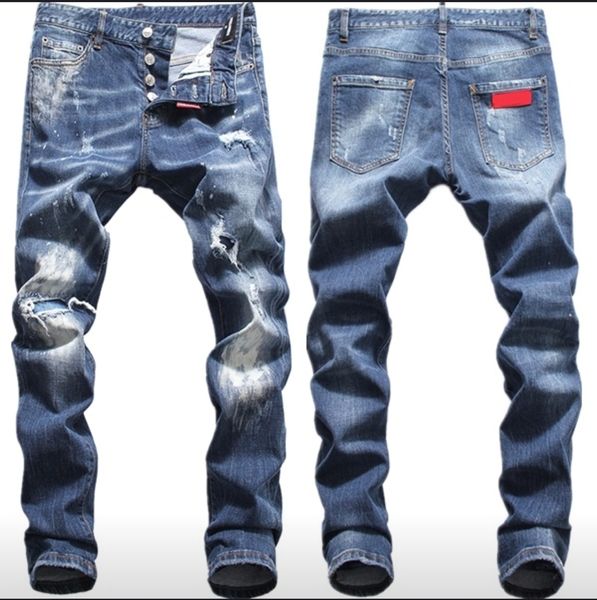

semir jeans for mens slim fit pants classic jeans male denim designer trousers casual skinny straight elasticity pants, Blue
