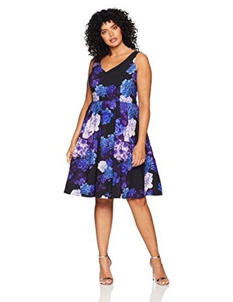 

city chic women's apparel plus size dress hydrangea, Black;gray