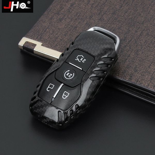 

real carbon fiber car remote key fob shell holder case for 2016-17 ford explorer