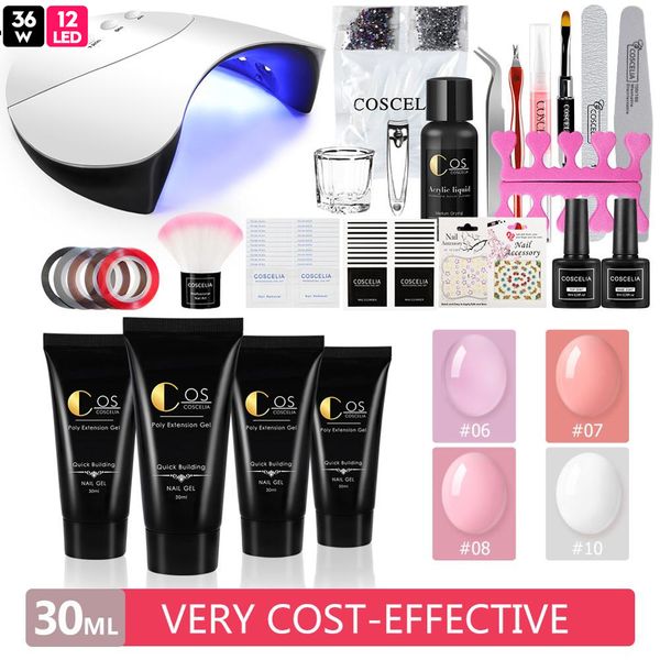 

nail extension polygel set gel polish lamp nail brush nail primer coat base natural hard jelly acrylic poly gel set
