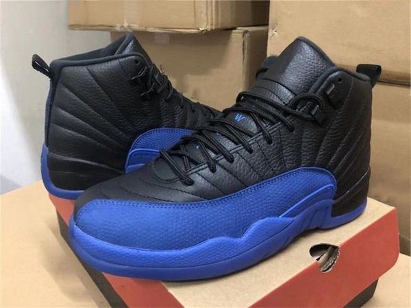 

2019 air аутентичные 12 игры royal черный синий high og мужские ботинки баскетбола 130690-014 реальные углеродного волокна спортивные кроссо, Black