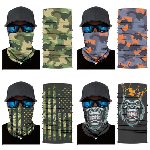 

magic 3d seamless headband tube neck skull scarf animal cycling face mask motorcycle national flag headskull scarf scarves halloween band#94, Blue;black