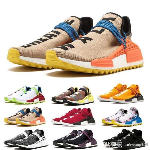 

2019 pharrell williams human race yellow blue nerd heart mind mens designer sneakers womens luxury running shoes size 36-45