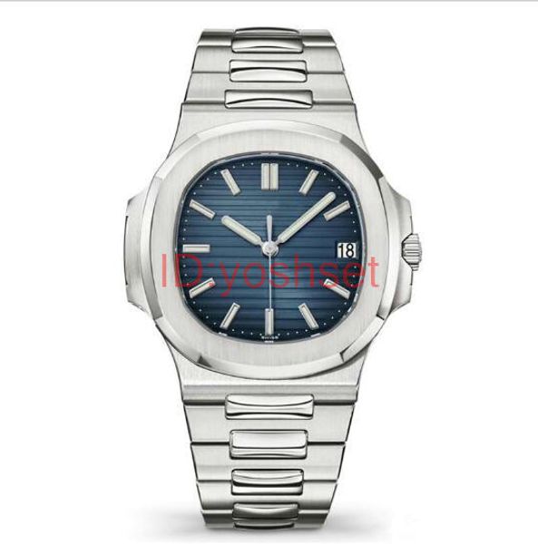 

2019 лучшие nautilus часы мужские автоматические швейцарские часы 5711 серебряный ремешок синий нержавеющей мужские механические orologio ди, Slivery;brown