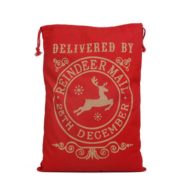 

creative drawstring canvas santa sack rustic vintage christmas gift bag colorful