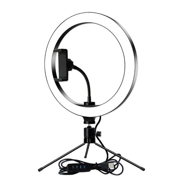 

128 led selfie ring light 10inch metal dimmable camera phone ring fill lamp