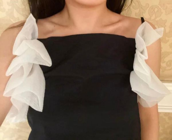 

2020 summer nw women ruffles patchwork shirt blouse female sleeveless blouse ddxgz2 4.05, White