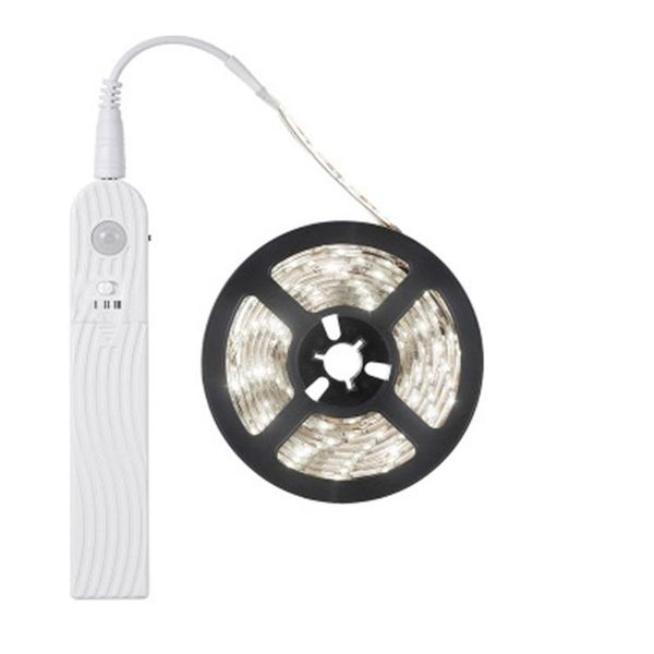 

led under cabinet light battery box induction dc lamp belt human body induction lamp belt waterproof port bed side light