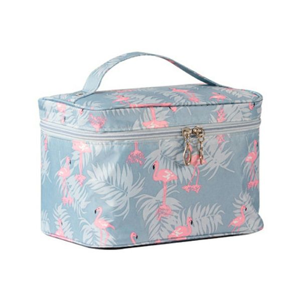 

flamingo pattern cosmetic storage bag large capacity waterproof pouch necessaire travel organizer make up box toiletry kit wash toilet bag