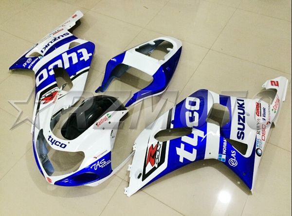 

новые abs для мотоциклов обтекатели комплекты подходят для suzuki gsx-r600 gsx-r750 600 750 k1 2001 2002 2003 01 02 03 пользовательские сини