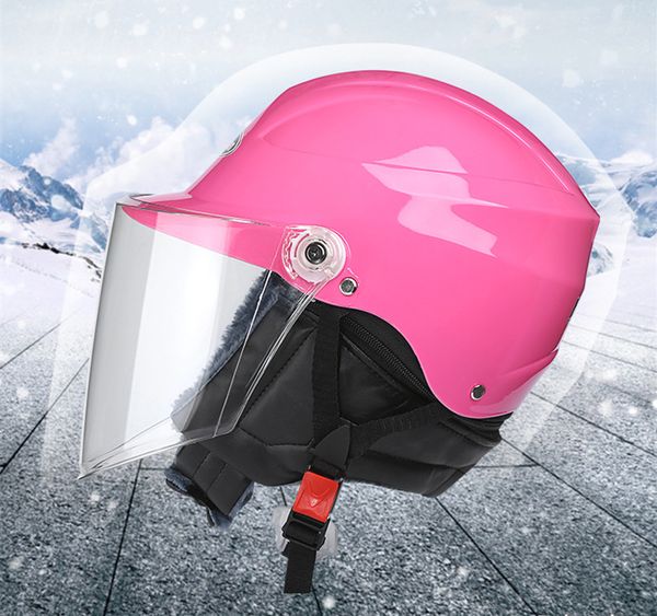 

four seasons available motorcycle electric car riding helmet ski helmet windproof bib safety code