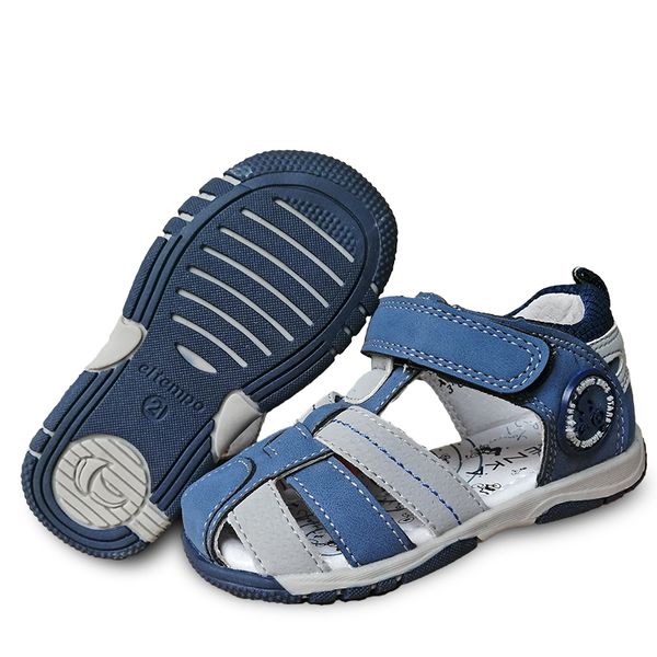 

new 1pair summer boy leather arch support orthopedic children sandals, super quality kids summer shoes, Black;red