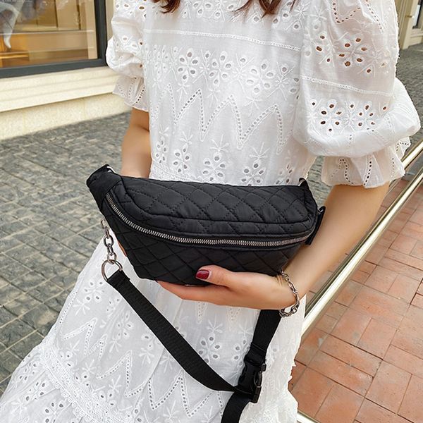 

waist pack summer woman waist bag new chain fanny pack fashion lattice chest bags nylon female belt bag belly pouch purse zy895