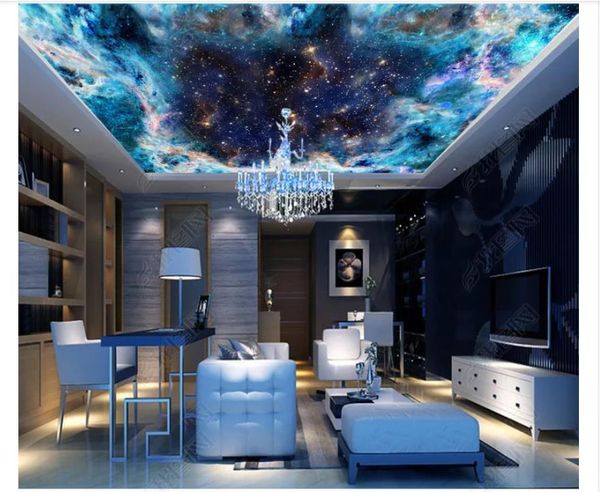 Custom 3d Photo Ceiling Zenith Interior Decorative Mural Fantasy Colorful Starry Bedroom Ktv Nebula Zenith Ceiling Mural Wallpaper Hd Wallpapers High