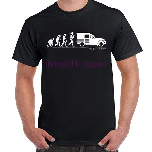 

evolution of man tshirt 2cv commerciale, White;black