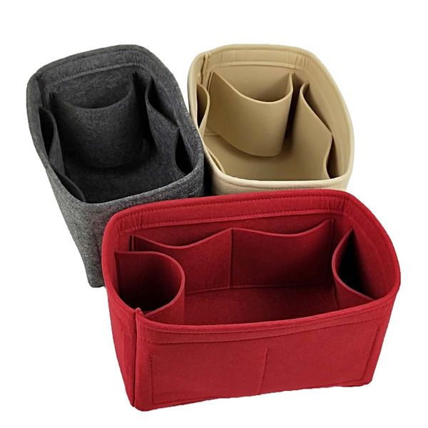 

women felt organizer bag home travel makeup bags insert liner pouch multifunctional storage handbag large space cosmetic bag 05