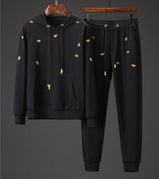 

men designer suit 2019 new mens designer tracksuits famous brand design men training men hoodies two pieces clothes fashion pants 007, Gray