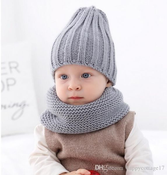 

new warm draw children's hat plus bib baby warm hat autumn and winter children's knitted hat, Yellow