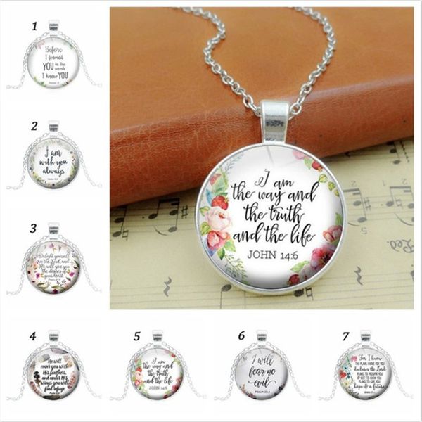 

библейские стихи ожерелье стеклянный купол кулон ожерелья цитата из священного писания ювелирные изделия христианская вера вдохновляющие под, Silver