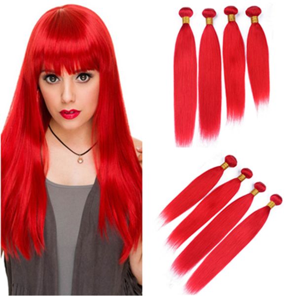 2019 Best Quality Peruvian Bright Red Human Hair Weave Bundles