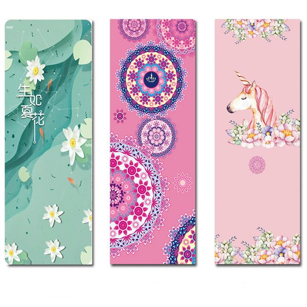 

natural rubber suede yoga mat two-sided non-slip widening portable foldable yoga towel gym exercise fitness mat pilate dance pad
