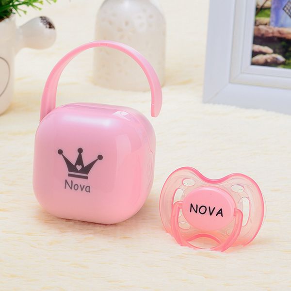 

miyocar personalized any name can make pacifier storage box nipple dustproof soother container gift baby shower custom pacifier