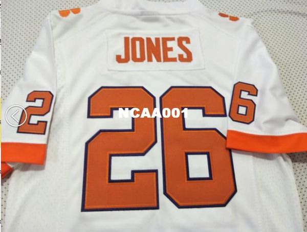 

youth clemson tigers sheridan jones #26 youth real full embroidery college football jersey size s-4xl or custom any name or number jersey, Black;red