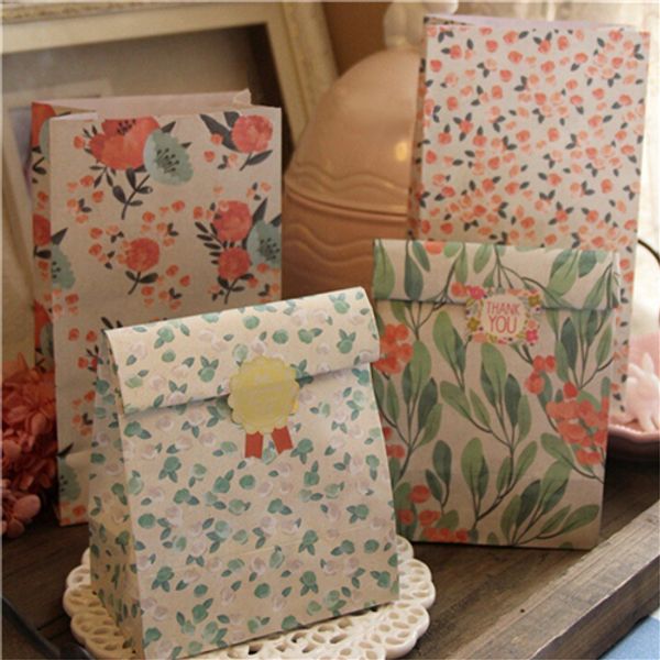 

4pcs/set with 1 sheet stickers japanese style flower paper gift bag festival party supplies different patterns