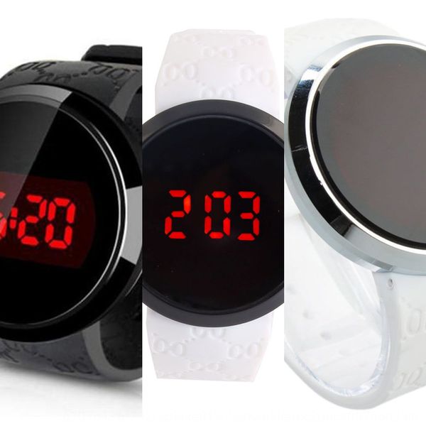 

led electronic electronic watch touch screen student gift creative style men and women couple watch, Blue