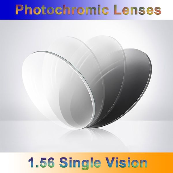 

1.56 light-sensitive pchromic single vision optical prescription lenses fast and deep gray and brown color changing effect, Silver