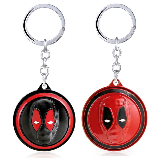 

superhero deadpool keychain for men metal rotatable pendant key ring women car bag key chain movie jewelry trinket llaveros, Silver