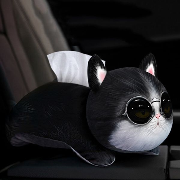 

cute pet cartoon car armrest box universal car seat back tissue box interior accessories