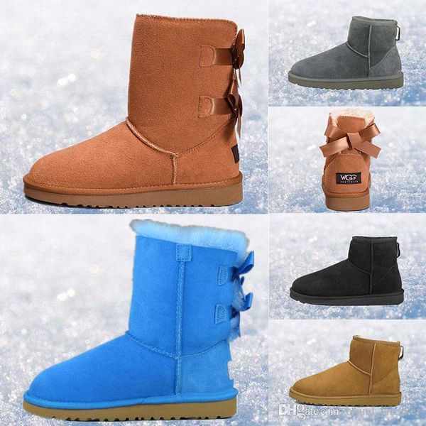 

girl boots new wgg women's classic tall australia boots women snow winter ankle boots fuchsia black blue red leather designer shoes