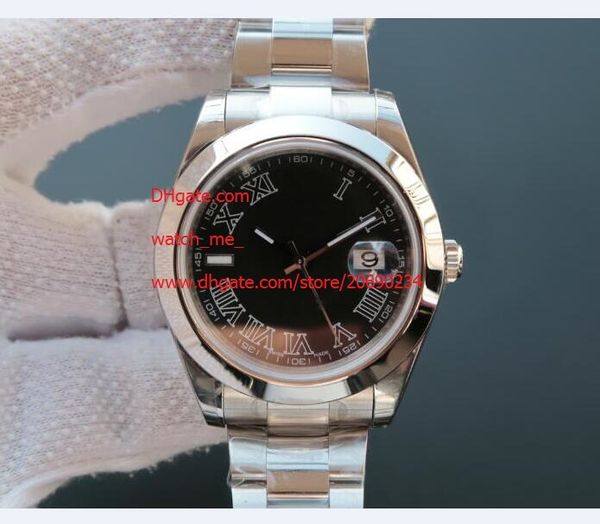 

factory supplier stainless steel monobloc 41mm steel 126333 black dial automatic men's watch watches asia 2813 movement, Slivery;brown