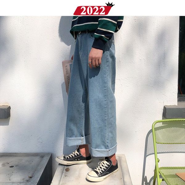 

men harajuku harem jeans pants 2019 mens streetwear hiphop denim wide leg pants male vintage loose colorful 3xl, Blue