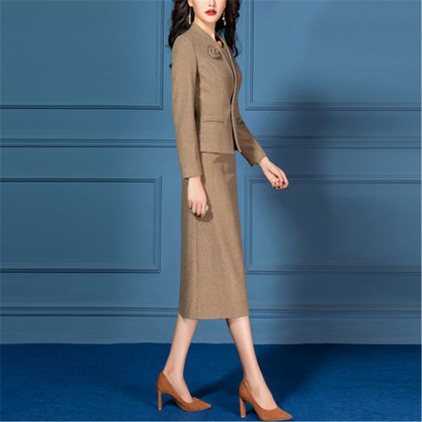 

dress suits women business suit jacket formal office ladies work wear vintage plaid slim elegant 2 piece set female plus size, White;black