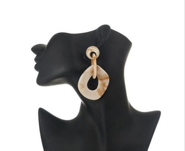 

vintage fashion simple acrylic earrings european jewelry geometric hollow dangle drop earrings for women female jewelry, Silver